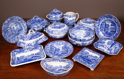 Lot 406 - A collection of blue and white transfer printed Copeland Spode