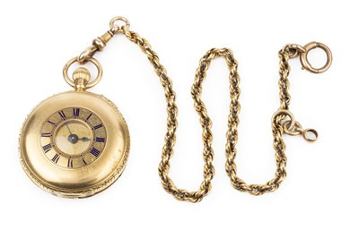 Lot 389 - A George V 18ct gold half hunter pocket watch,...