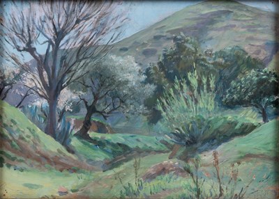 Lot 184 - F*L*H* Hilly landscape with trees, signed with...