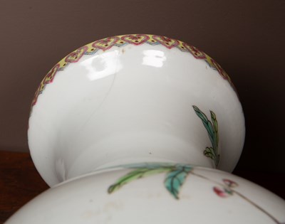 Lot 416 - A famille rose vase together with a Canton style umbrella stand