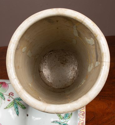 Lot 416 - A famille rose vase together with a Canton style umbrella stand