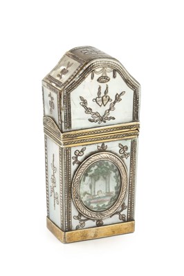 Lot 590 - An 18th century French silver mounted mother o'...