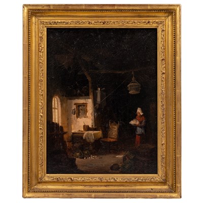 Lot 170 - 19th century Dutch school Interior scene with...