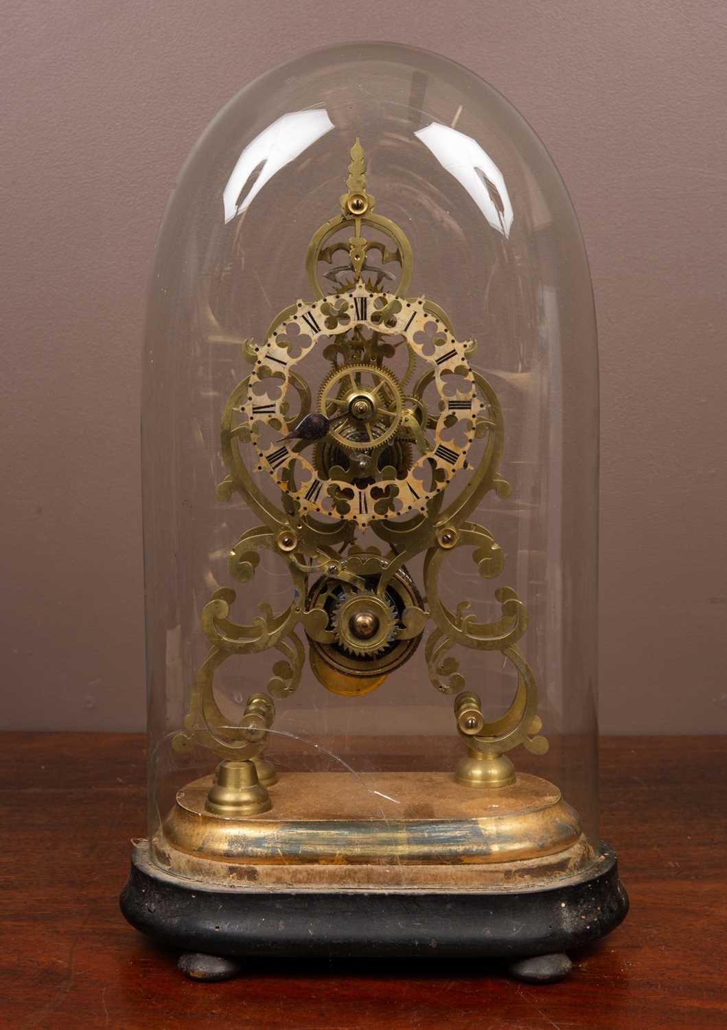 Lot 133 - A Victorian skeleton clock or timepiece