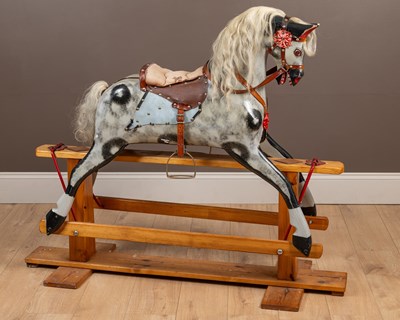 Lot 459 - A 20th century grey-painted rocking horse