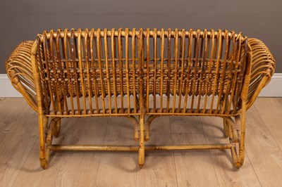 Lot 11 - A wicker framed two-seater sofa