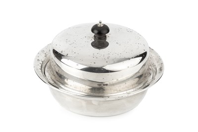 Lot 886 - A George VI silver muffin dish and cover, with...