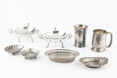 Lot 884 - A collection of silver, comprising a...