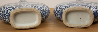 Lot 43 - Pair of large blue and white porcelain moon...