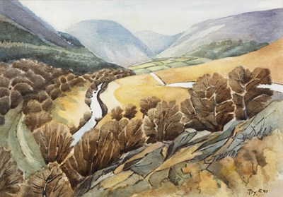 Lot 421 - Roy Burrows (1922-2010) Welsh landscape,...