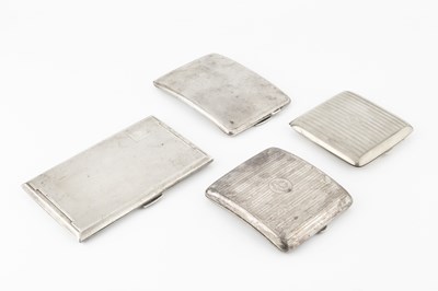 Lot 820 - A George V silver rectangular cigarette case,...