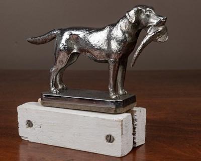 Lot 111 - A car mascot modelled as a labrador with a pheasant in its mouth