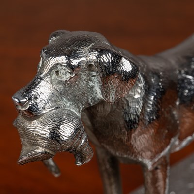 Lot 111 - A car mascot modelled as a labrador with a pheasant in its mouth