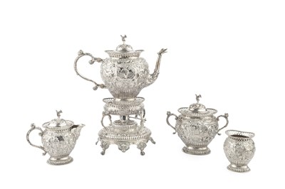 Lot 826 - A late 19th century Dutch silver five piece...