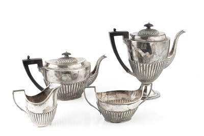 Lot 827 - A late Victorian silver four piece tea and...