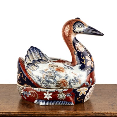 Lot 185 - Large container in the form of a duck...