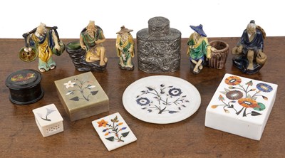 Lot 188 - Collection of figures together with a Chinese...