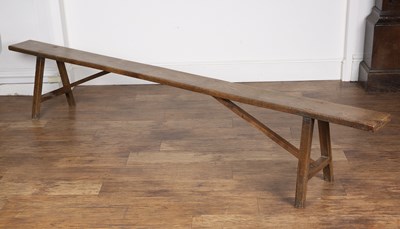 Lot 93 - Provincial pig bench elm, 19th Century, with...
