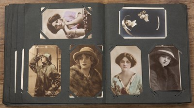 Lot 436 - Edwardian postcard album and contents to...