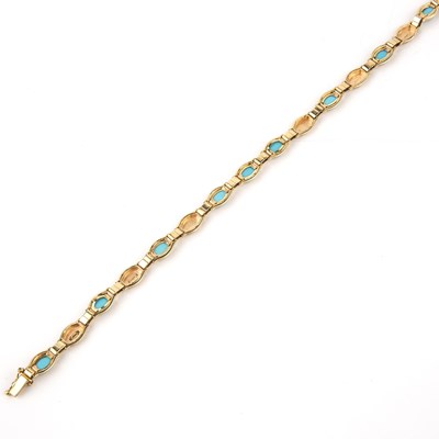 Lot 200 - Precious yellow metal bracelet marked '585',...
