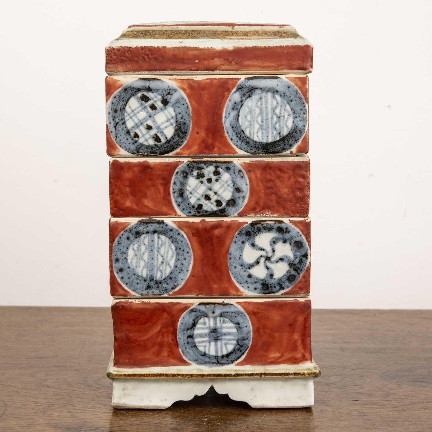 Lot 207 - Porcelain picnic stacking box Japanese,