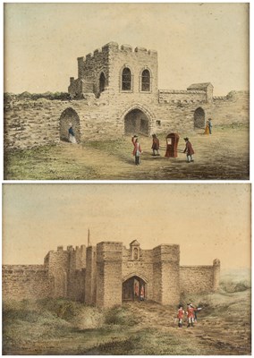 Lot 117 - J Wood (19th Century) 'Arrival at the castle',...