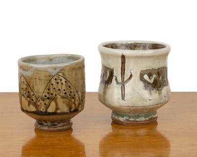 Lot 420 - Mike Dodd (b.1943) two studio pottery yunomi,...