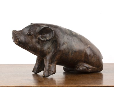 Lot 160 - Metal model of a pig unsigned, approximately...
