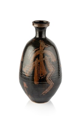 Lot 515 - Vera Tollow (b.1931) Large vase tenmoku with...