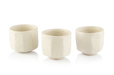 Lot 583 - Akiko Hirai (b.1970) Three yunomi cream glaze...