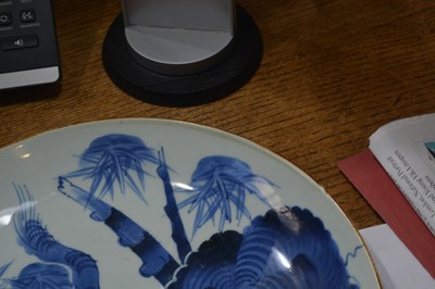 Lot 12 - Blue and white porcelain charger Japanese...