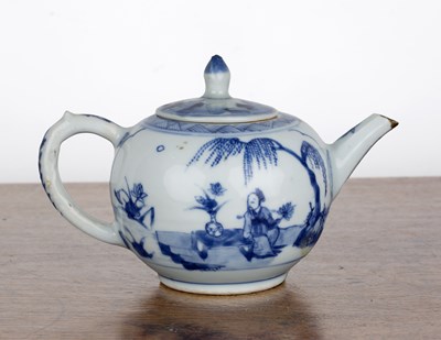 Lot 17 - Blue and porcelain ovoid teapot Chinese, 18th...