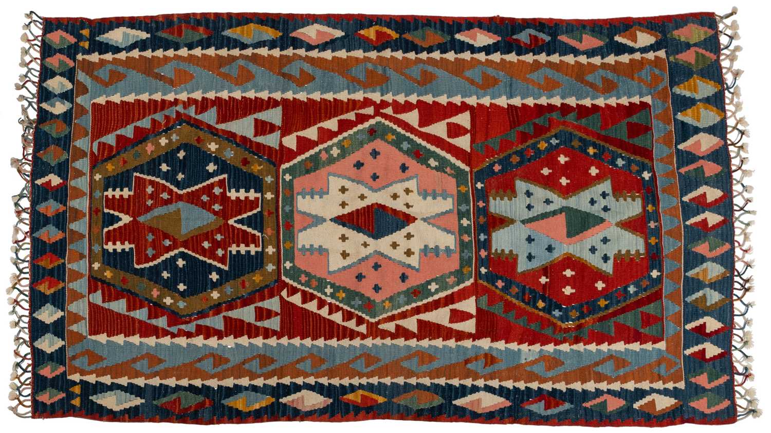 Lot 1059 - A 20th century hand-woven Afghan wool Anatolian style Kilim