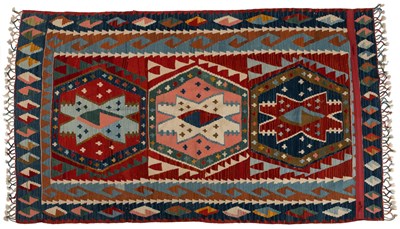 Lot 1059 - A 20th century hand-woven Afghan wool Anatolian style Kilim