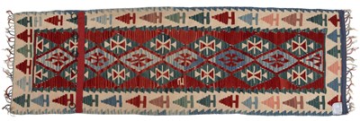 Lot 42 - A hand-woven Afghan Kilim runner in the Anatolian style