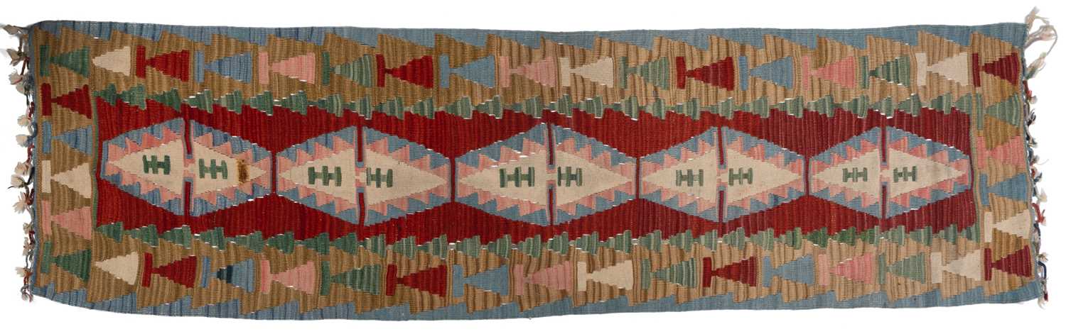 Lot 51 - A hand-woven Afghan wool Anatolian style Kilim runner