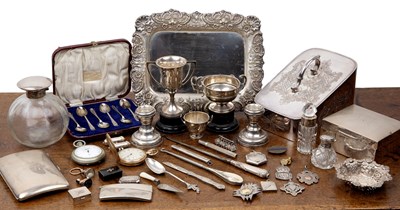 Lot 212 - Collection of silver and silver plate to...