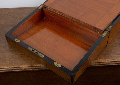 Lot 15 - Walnut cased writing slope Victorian, with...