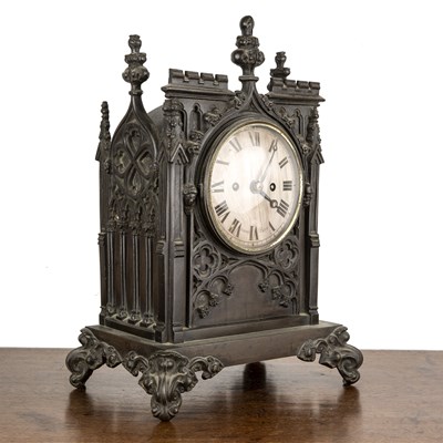 Lot 6 - Fisher of Bath mantel clock in cast iron...