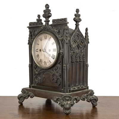 Lot 6 - Fisher of Bath mantel clock in cast iron...