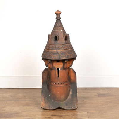 Lot 14 - Terracotta roof finial or chimney cap possibly...