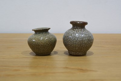 Lot 210 - Two Guan type miniature vases Chinese,...