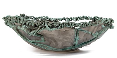 Lot 97 - A late 60s or early 70s frosted art glass and bronze bowl