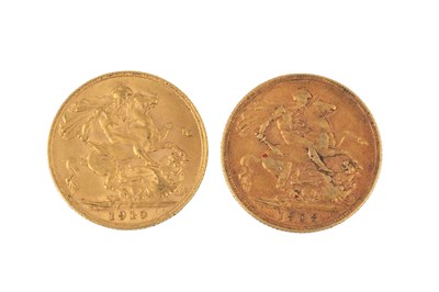 Lot 367 - An Edward VII sovereign, 1908, and another,...