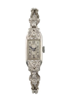 Lot 424 - A diamond cocktail watch, of Art Deco design,...