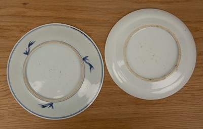 Lot 19 - Two blue and white porcelain plates Chinese,...