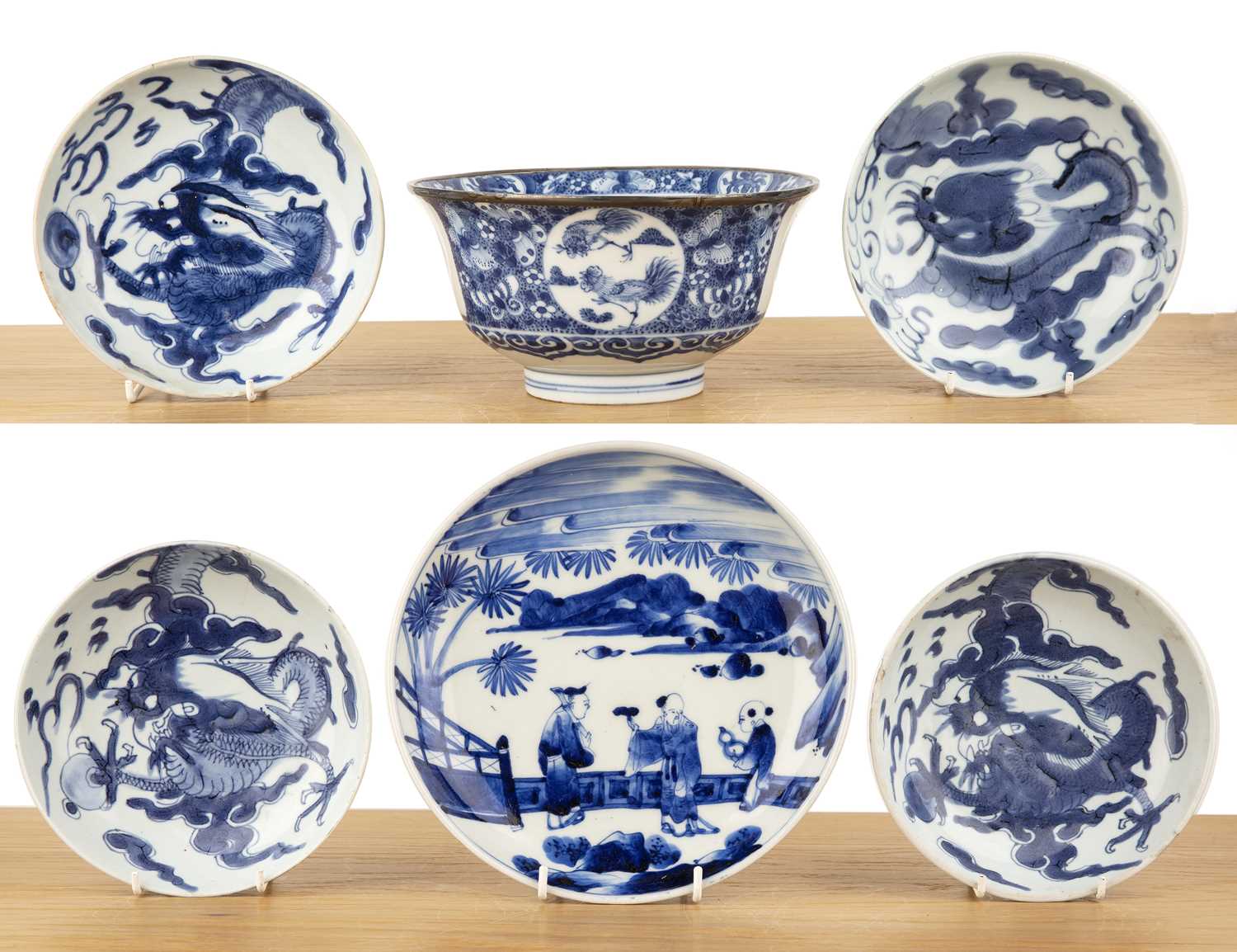 Lot 21 - Group of blue and white porcelain Chinese and...