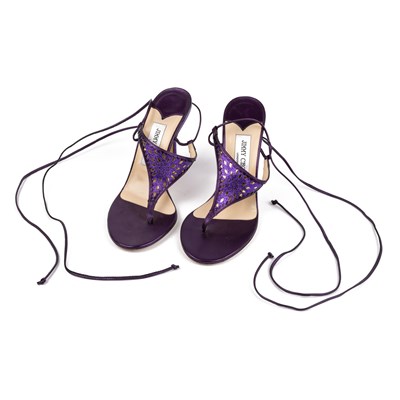 Lot 547 - Jimmy Choo, London purple stilettos with...