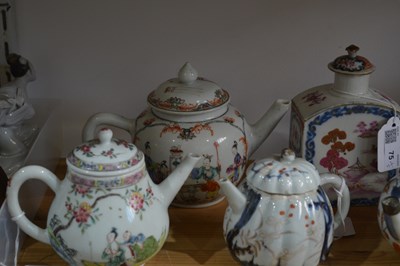 Lot 75 - Group of four porcelain teapots and a tea...