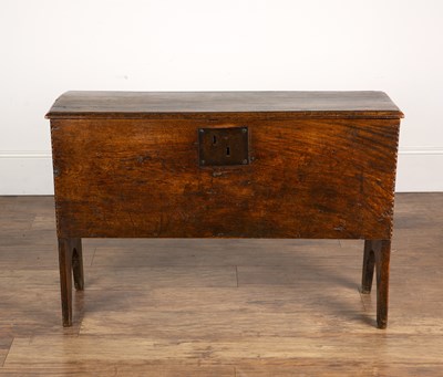 Lot 3 - Six plank elm chest/coffer 17th Century, with...